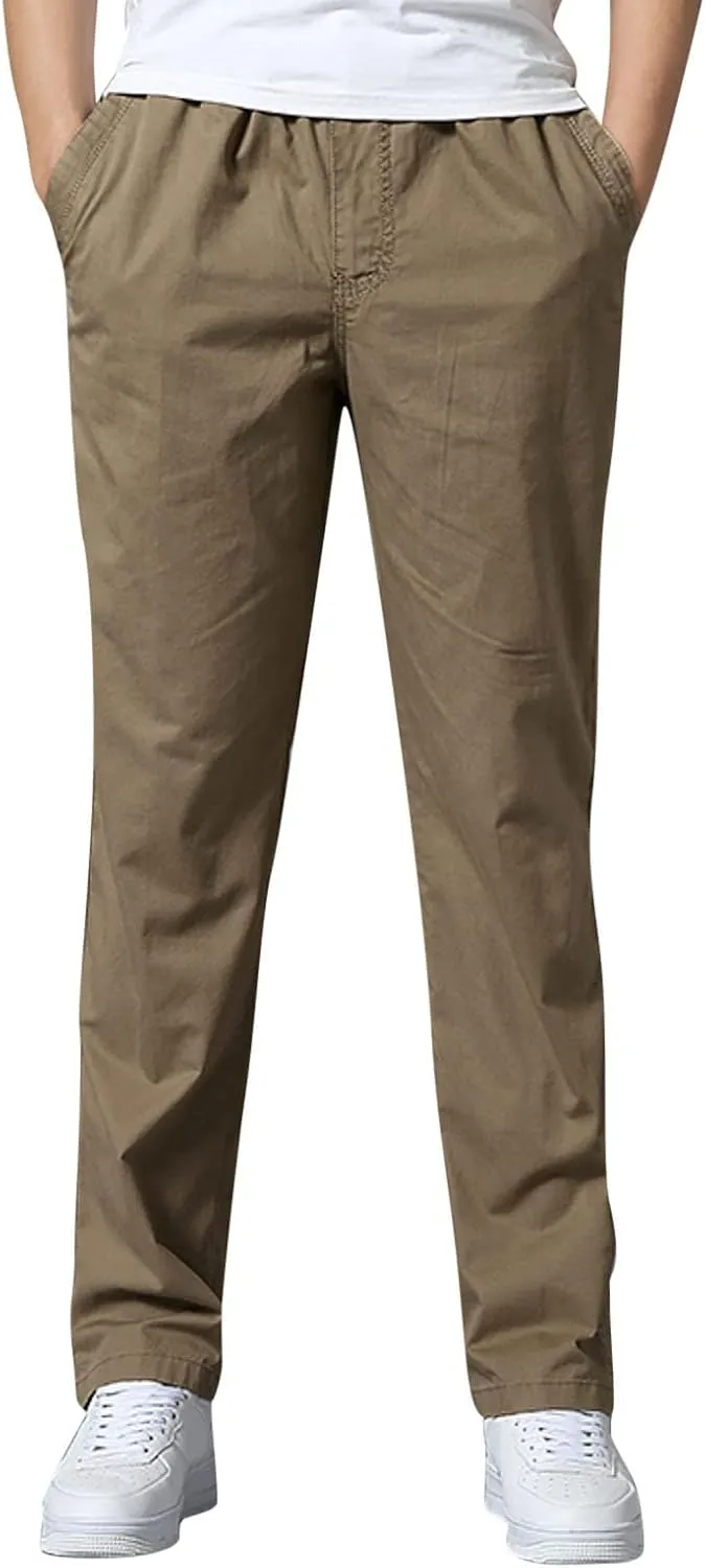 Cargo Pants for Men Big and Tall, for Men Casual Heavyweight Sweatpants Classic Fit Cargo Work Pants Wild Drawstring