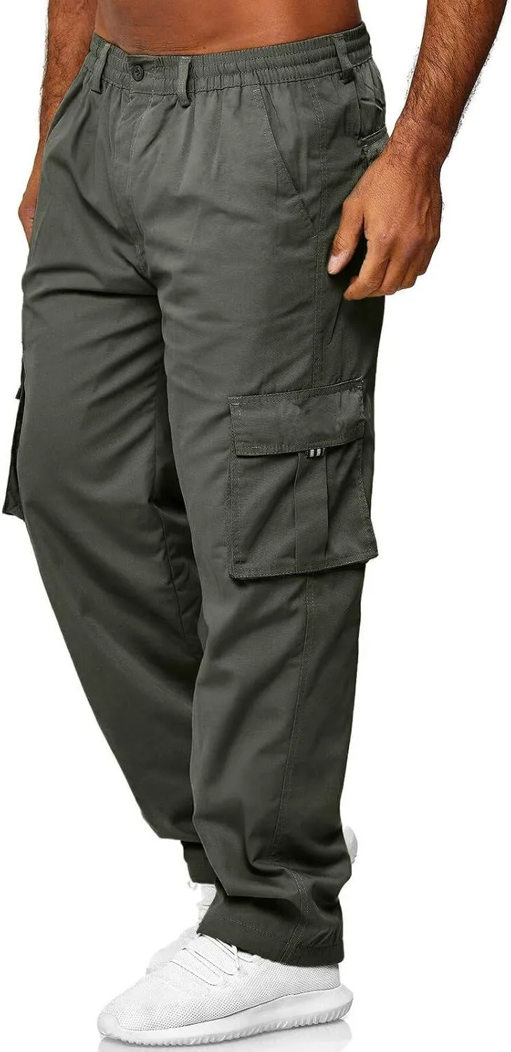 Cargo Pants for Men Big and Tall Work Trousers Fleece Cotton Sweatpants Lounge Pants Mens Gym Jogging Bottoms Tapered