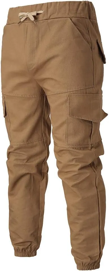 Cargo Pants for Men Relaxed Fit Workwear Casual Cargo Pull On Pants Men's Joggers Pants Athletic Mens Cotton Linen