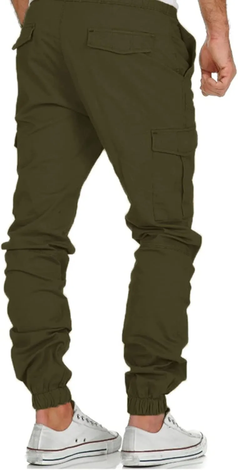 Cargo Pants for Men Slim Fit Wild Work Pants Workout Joggers Tapered Leg Sweatpants for Men with Pockets Hiking Trousers