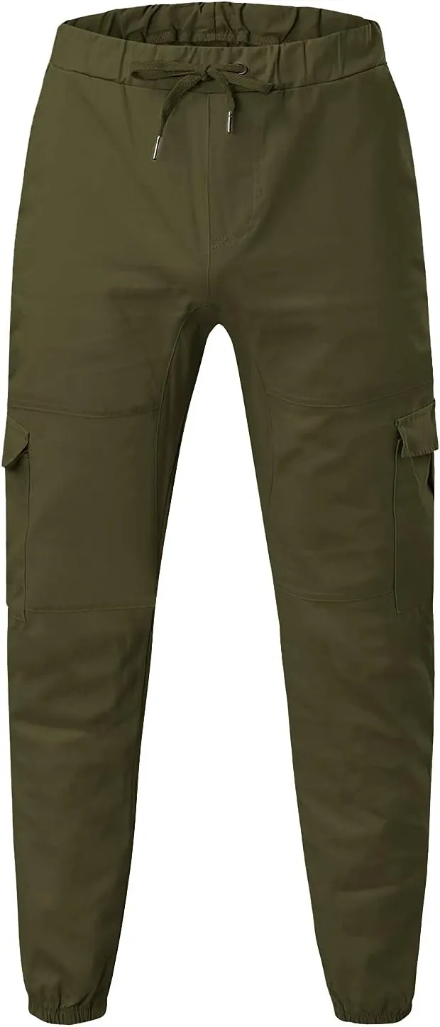 Cargo Pants for Men Slim Fit Wild Work Pants Workout Joggers Tapered Leg Sweatpants for Men with Pockets Hiking Trousers