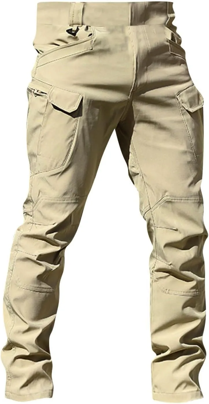 Cargo Pants Men Multi Pockets Athletic Fit Y2K Pants Fashion Stretch Loose Fit Pants Casual Travel Trousers Casual