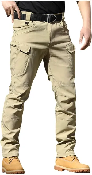 Cargo Pants Men Multi Pockets Athletic Fit Y2K Pants Fashion Stretch Loose Fit Pants Casual Travel Trousers Casual
