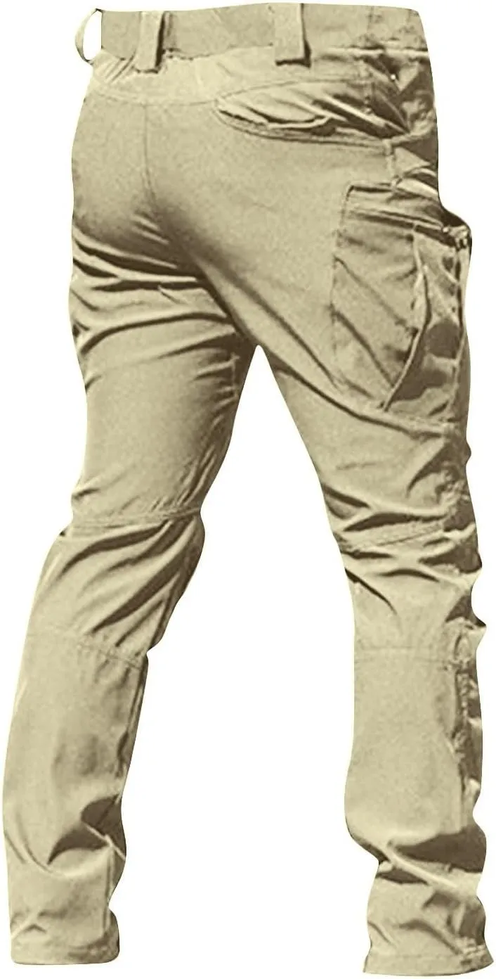 Cargo Pants Men Multi Pockets Athletic Fit Y2K Pants Fashion Stretch Loose Fit Pants Casual Travel Trousers Casual
