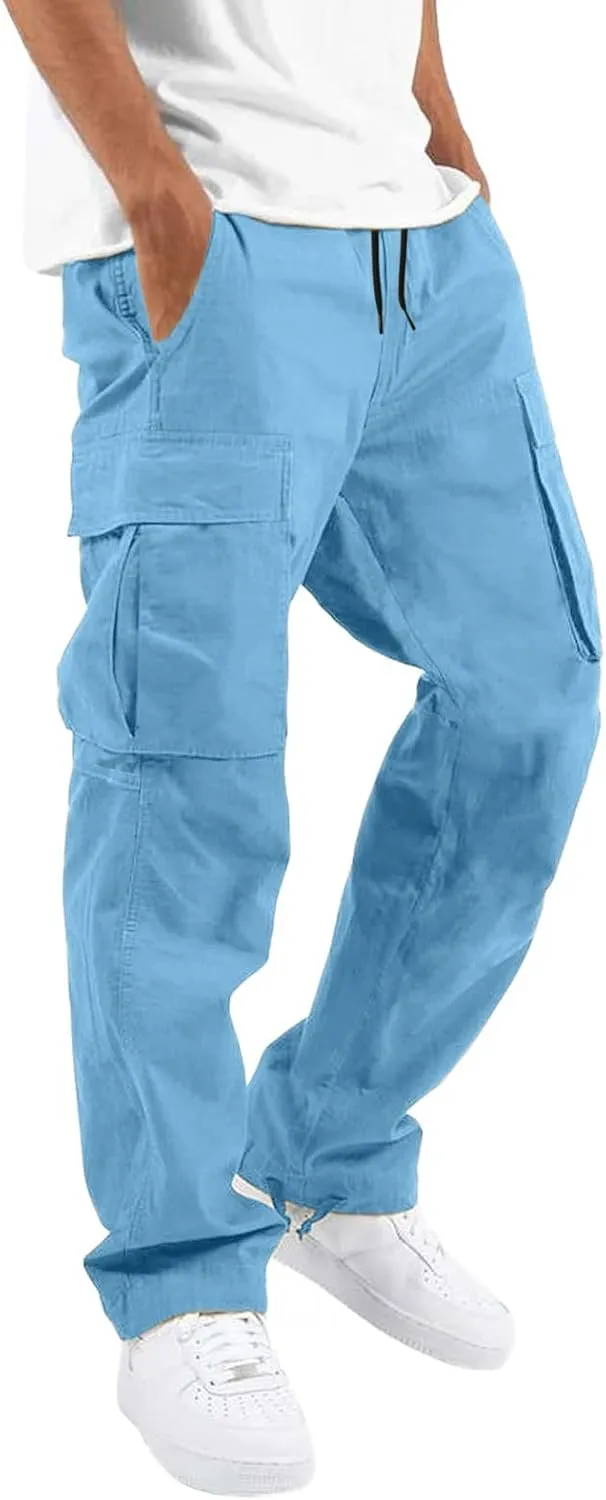 Cargo Sweatpants for Men Big and Tall Mens Fashion Cargo Pants Athletic Joggers Pants Chino Trousers Mens Sweatpants