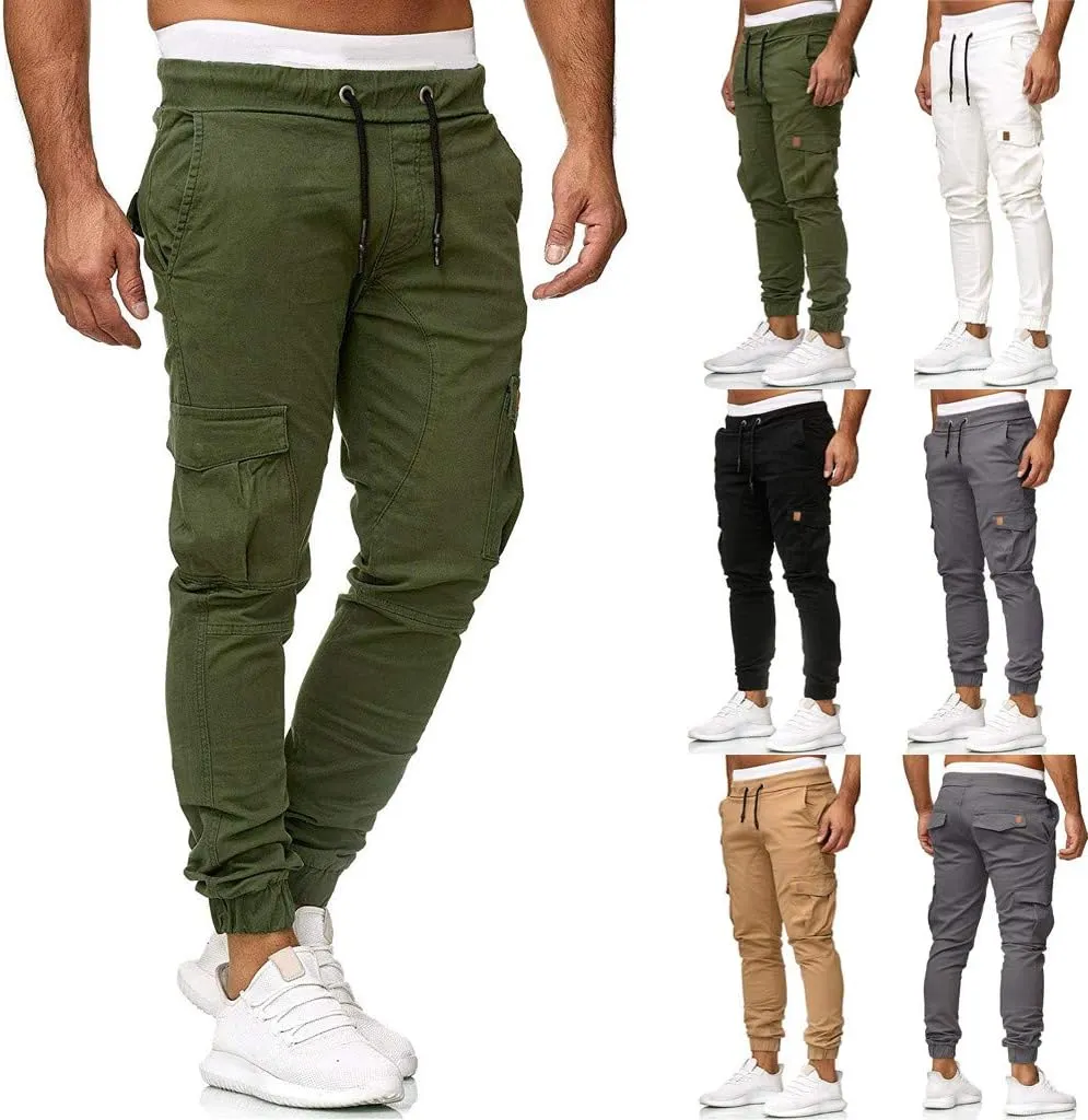 Cargo Sweatpants for Men Big and Tall Mens Fashion Cargo Pants Work Pants Loose Fit Lightweight Workwear Casual Cargo