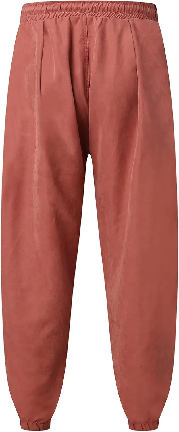 Cargo Sweatpants for Men Big and Tall Men's Fleece Lined Cargo Sweatpants Straight Leg Casual Loose Fit Baggy Bottom