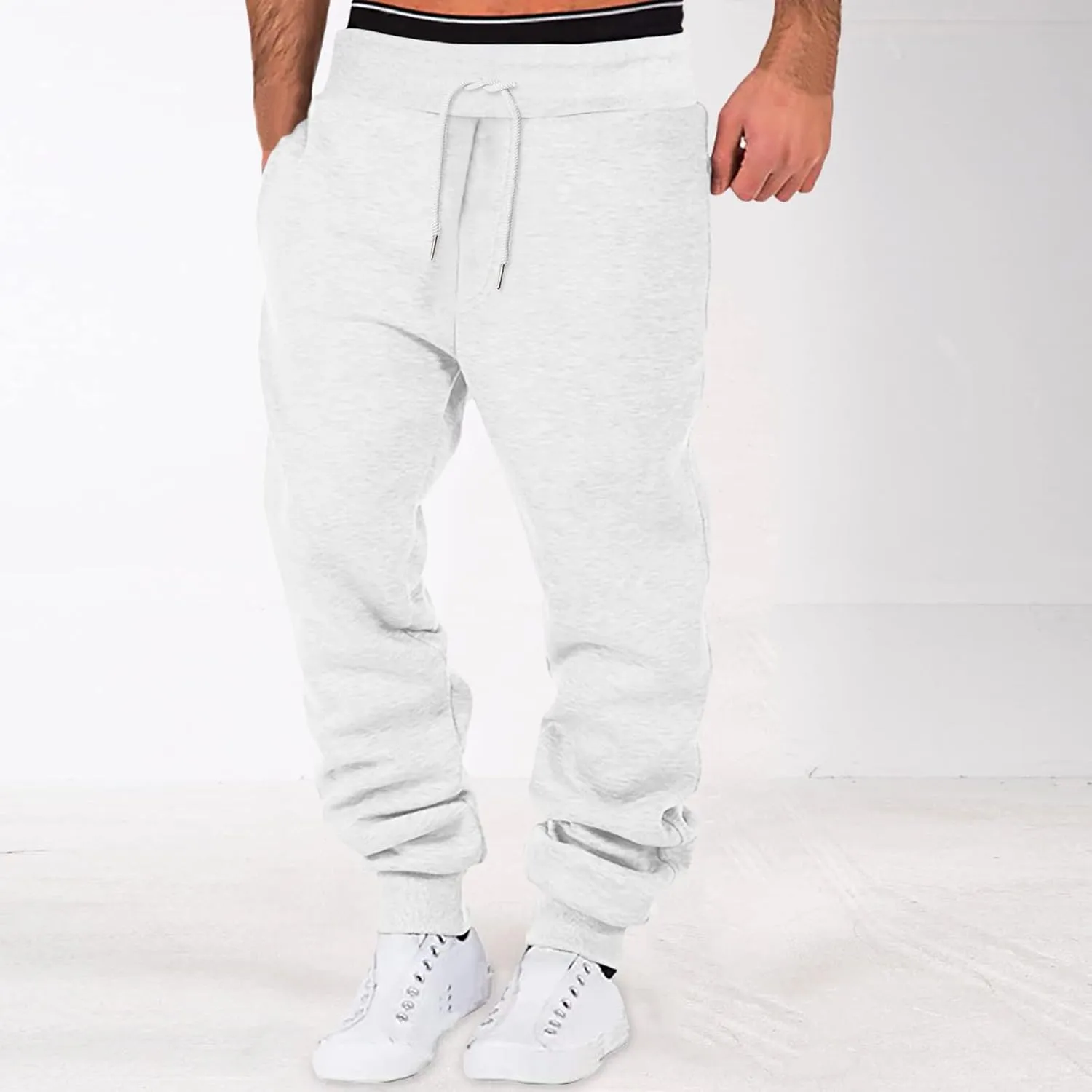 Cargo Sweatpants for Men Big and Tall Sport Pants Drawstring Sports Trousers for Men Mens Cargo Sweatpants Drawstring