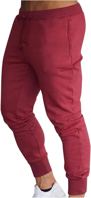 Cargo Sweatpants for Men Men Athletic Jogger Sports Outdoor Trousers Men's Sweatpants with Zipper Pockets Open Bottom