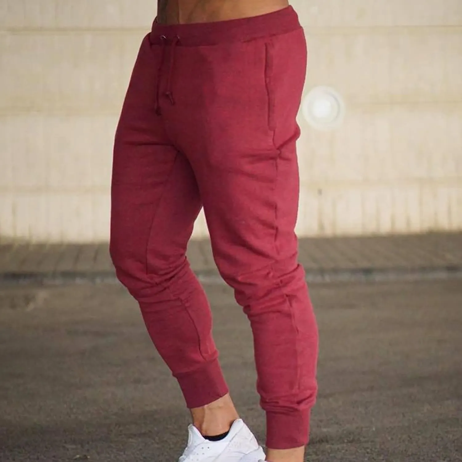 Cargo Sweatpants for Men Men Athletic Jogger Sports Outdoor Trousers Men's Sweatpants with Zipper Pockets Open Bottom