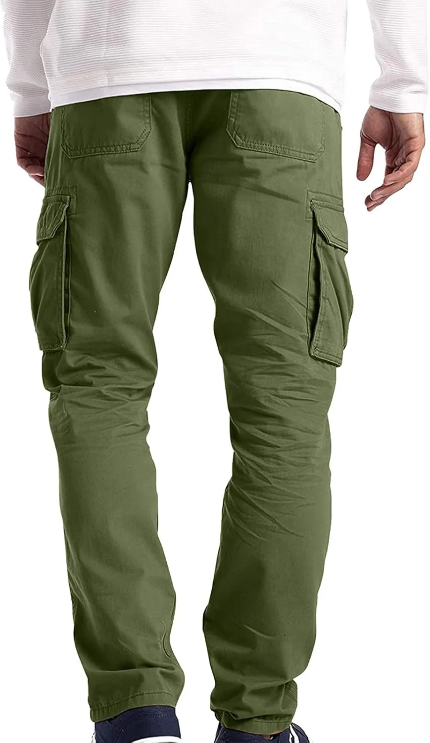 Cargo Trousers for Men Casual Long Trousers Men Athletic Jogger Sports Outdoor Trousers Men's Sweatpants with Zipper