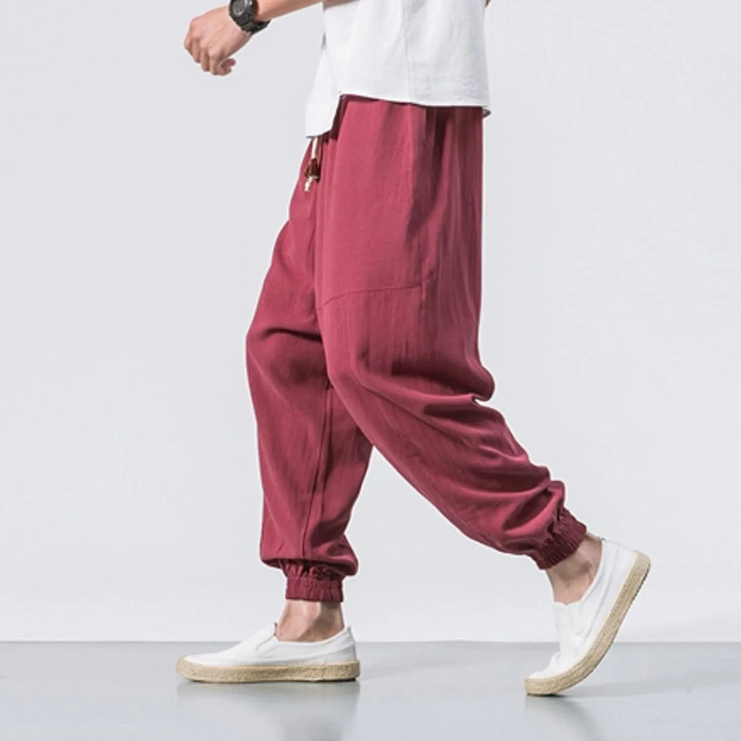 Cargo Trousers for Men Loose-fit Pants Athletic Drawstring Pant with Pocket Men's Heavyweight Fleece Cargo Sweatpants