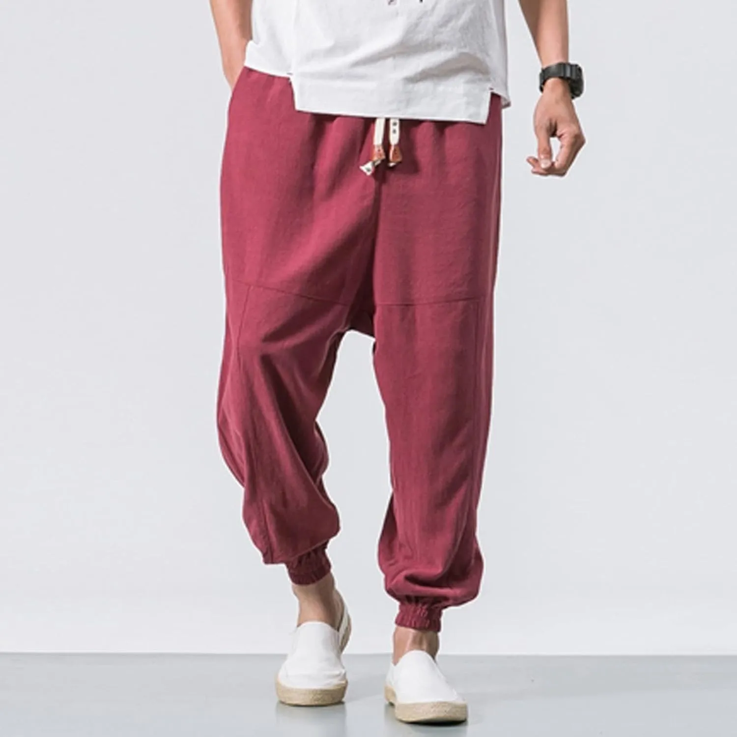 Cargo Trousers for Men Loose-fit Pants Athletic Drawstring Pant with Pocket Men's Heavyweight Fleece Cargo Sweatpants