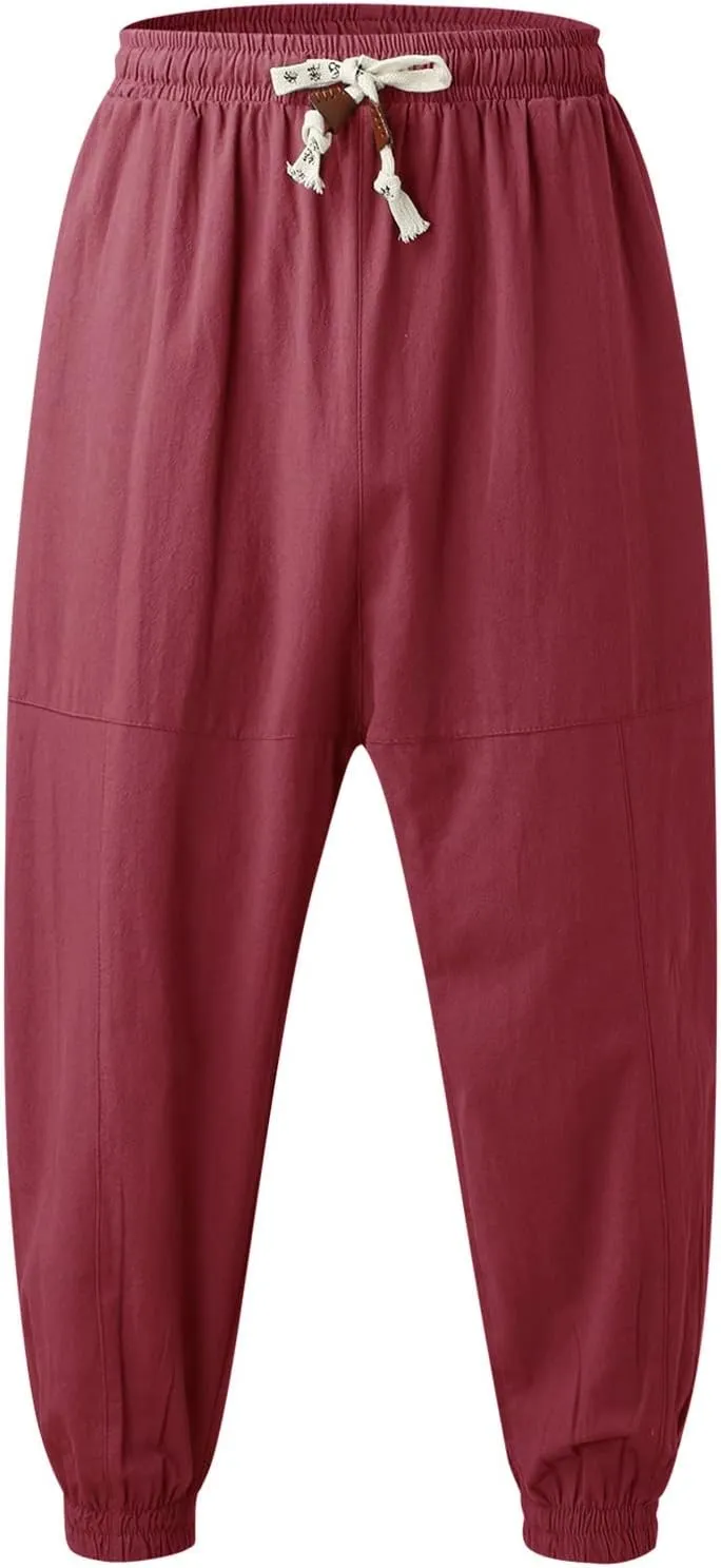 Cargo Trousers for Men Loose-fit Pants Athletic Drawstring Pant with Pocket Men's Heavyweight Fleece Cargo Sweatpants