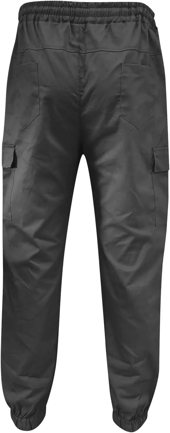 Cargo Trousers for Men Straight-Leg Trousers Mens Heavyweight Cargo Fleece Sweatpants Stretch Elastic Waist Jogger