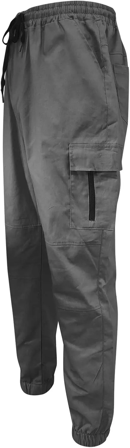 Cargo Trousers for Men Straight-Leg Trousers Mens Heavyweight Cargo Fleece Sweatpants Stretch Elastic Waist Jogger
