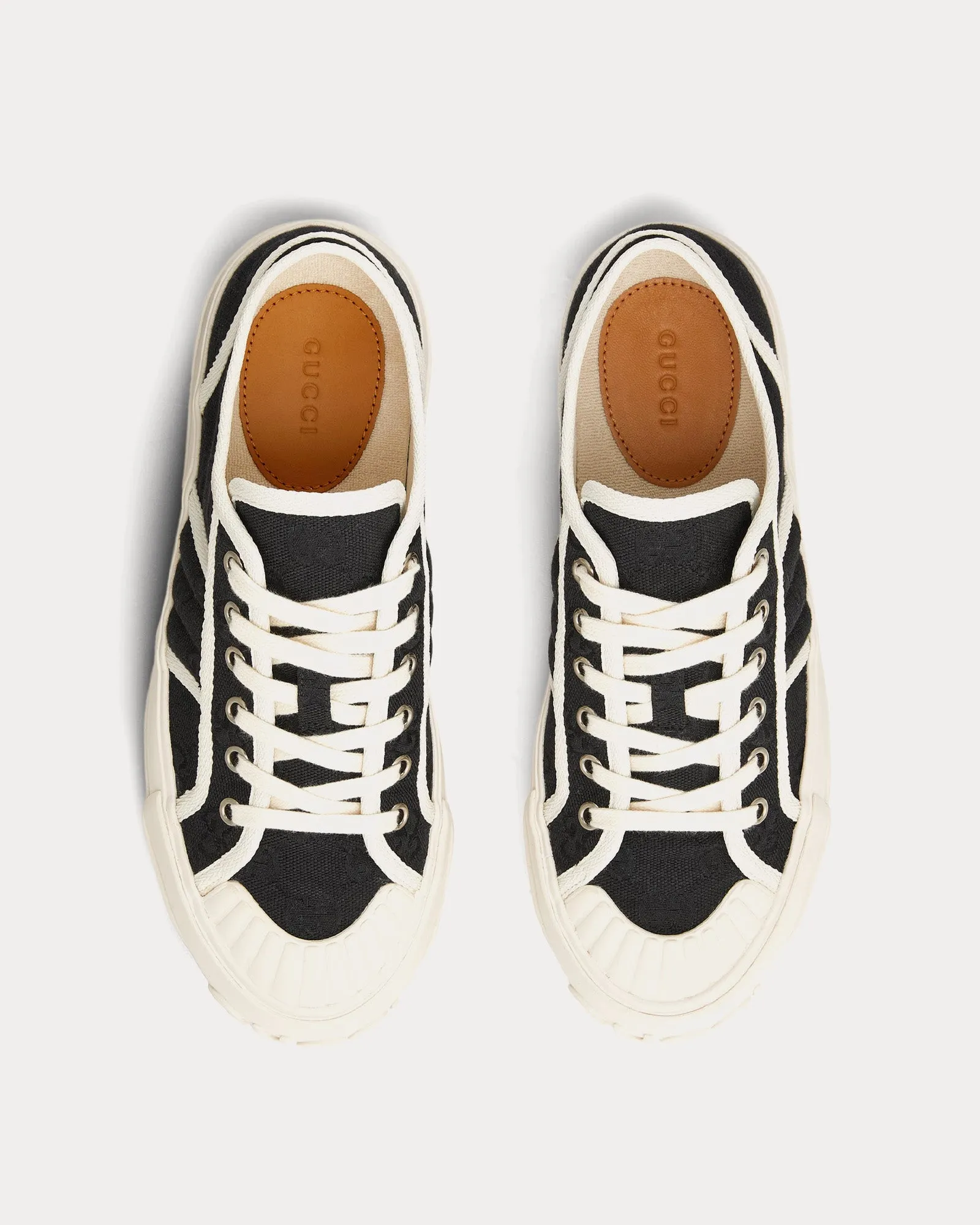 Chunky GG Canvas Black Low Top Sneakers