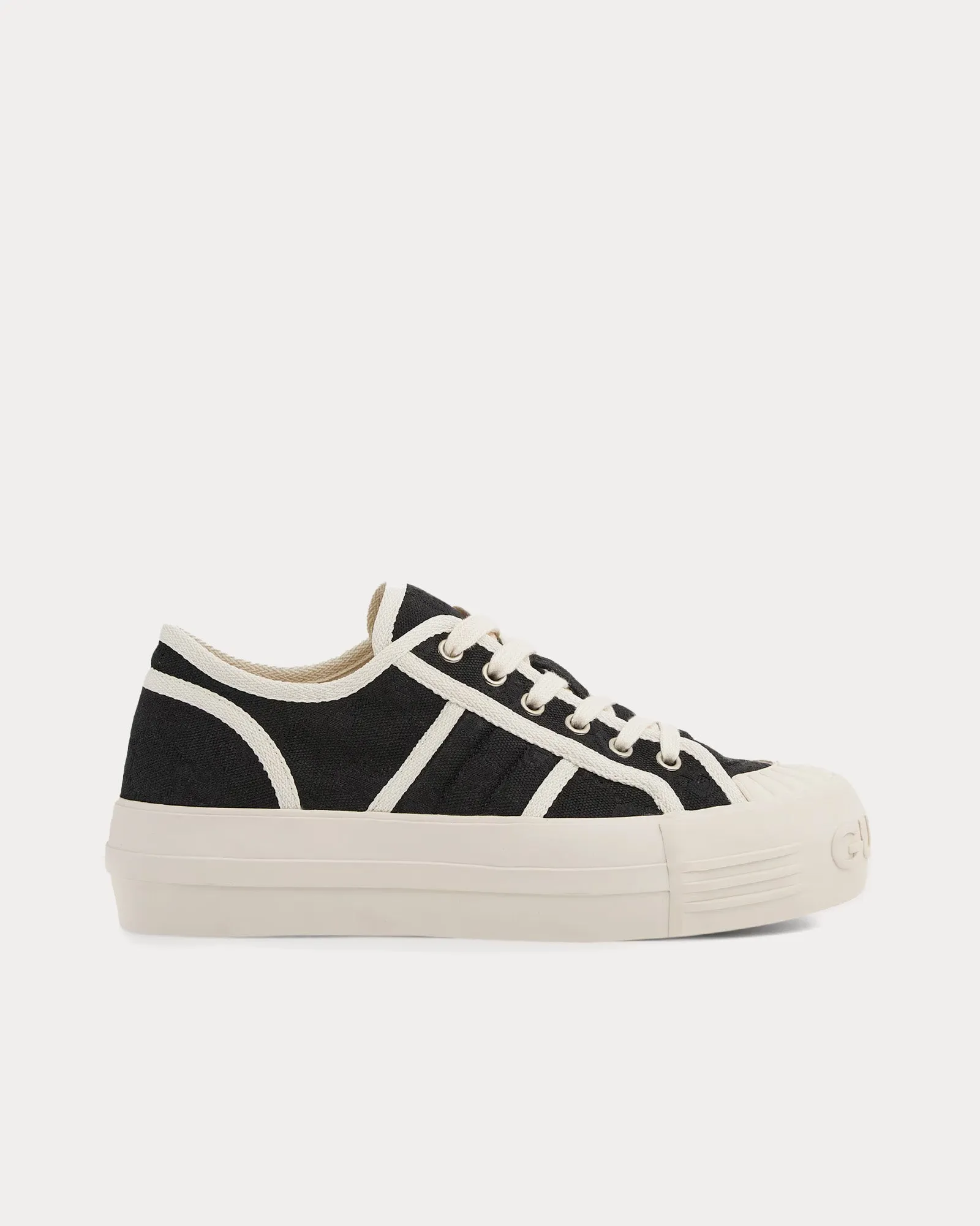 Chunky GG Canvas Black Low Top Sneakers