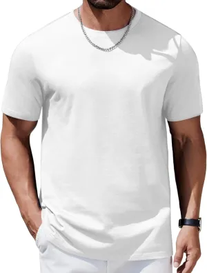 COOFANDY Mens T-Shirts 100% Cotton Heavyweight Premium Short Sleeve Shirt Crew Neck Basic Tshirt