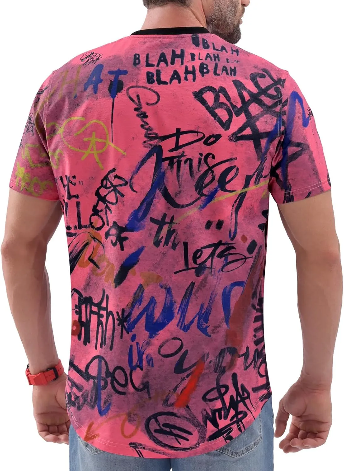 DEOLAX Mens T Shirt Fashion Crew Neck Graphic Men T-Shirts Casual Dry Fit Tee Short Sleeve Workout Hip Hop Shirts for Men