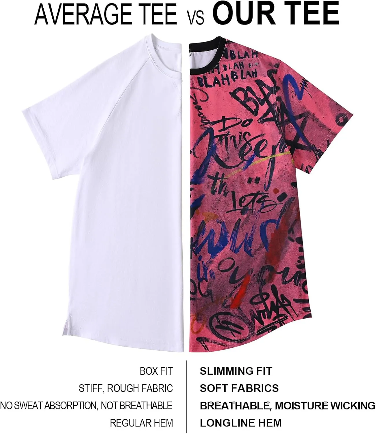 DEOLAX Mens T Shirt Fashion Crew Neck Graphic Men T-Shirts Casual Dry Fit Tee Short Sleeve Workout Hip Hop Shirts for Men