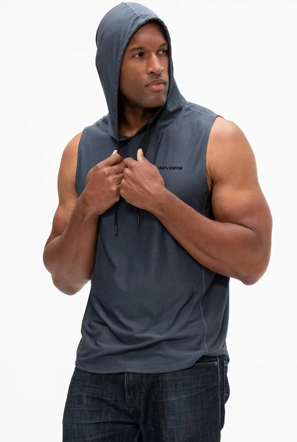 DEVOPS 3 Pack Men's Hoodie Short Sleeve Fishing Hiking Running Workout T-Shirts