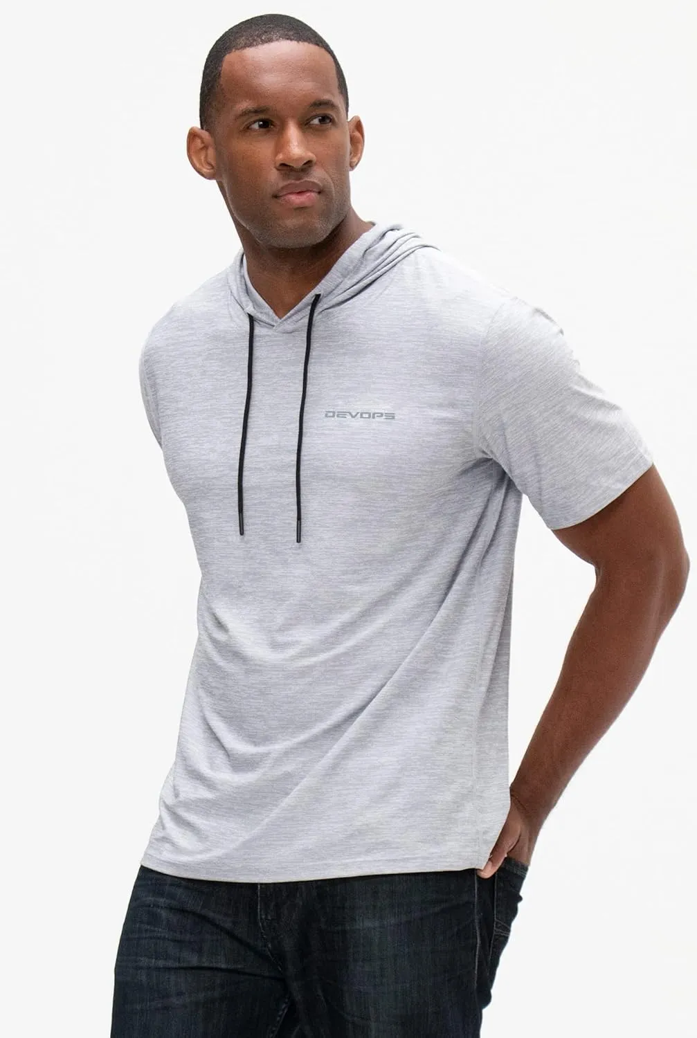 DEVOPS 3 Pack Men's Hoodie Short Sleeve Fishing Hiking Running Workout T-Shirts