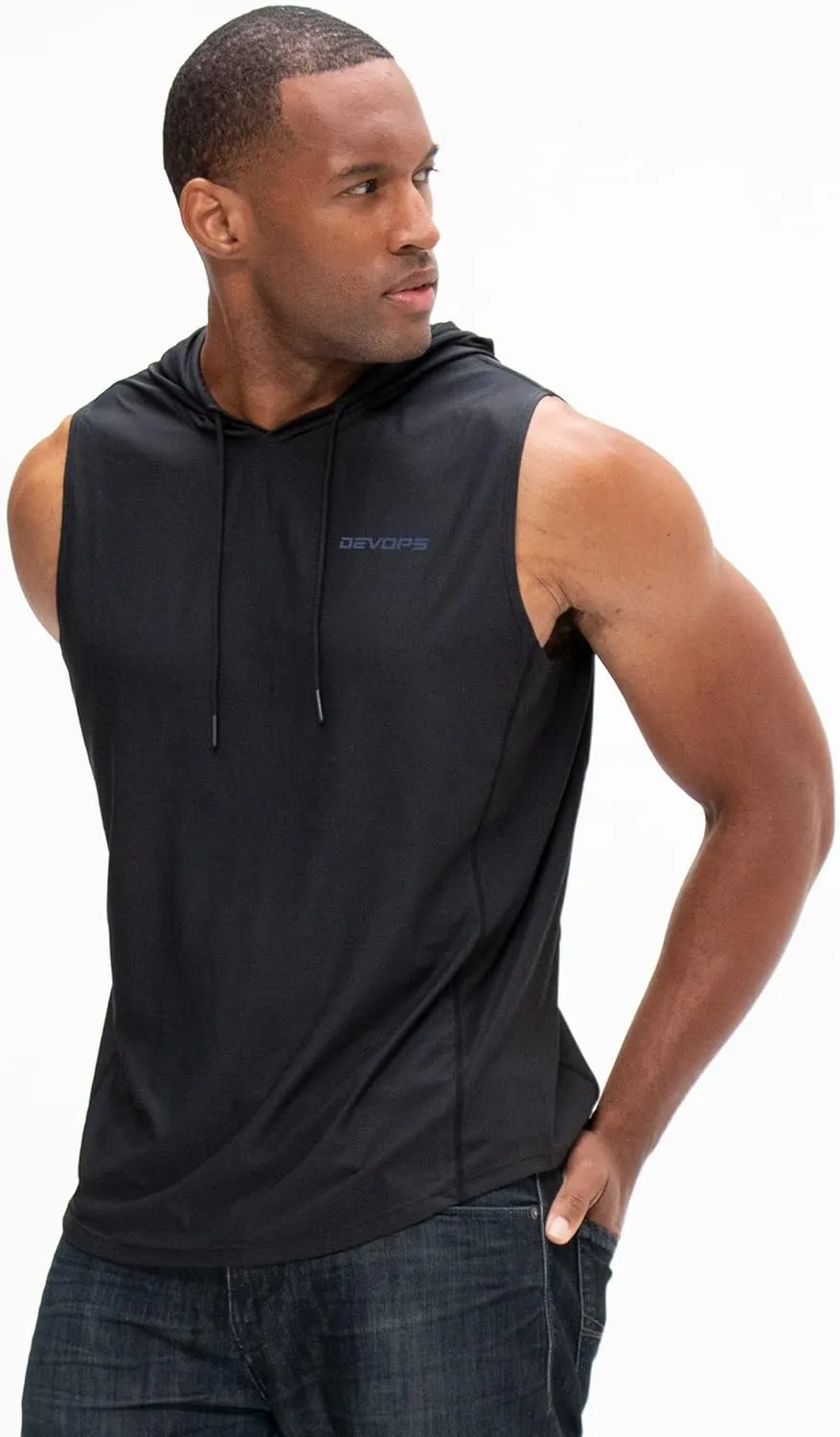 DEVOPS 3 Pack Men's Hoodie Short Sleeve Fishing Hiking Running Workout T-Shirts