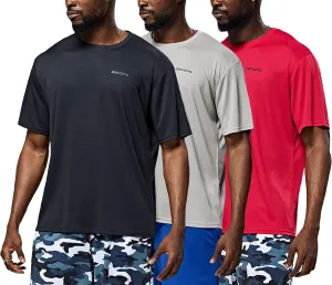 DEVOPS Mens Short Sleeve Dry Fit Mesh Athletic Round T-Shirts (3PACK)
