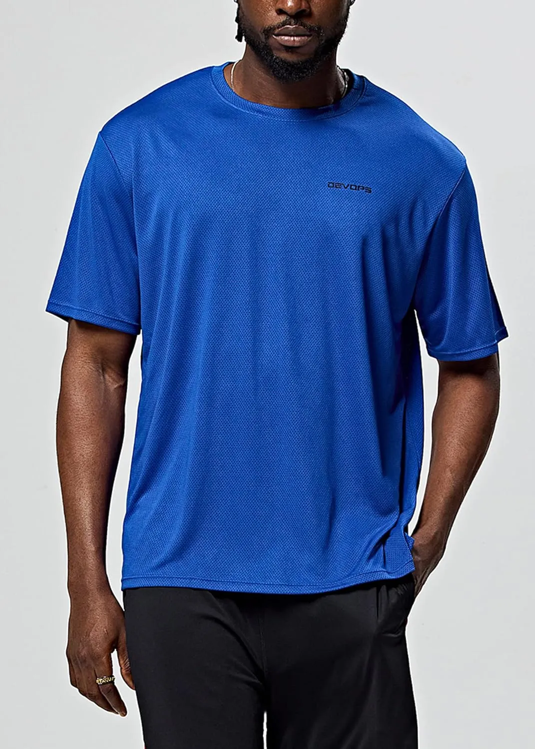 DEVOPS Mens Short Sleeve Dry Fit Mesh Athletic Round T-Shirts (3PACK)