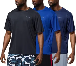 DEVOPS Mens Short Sleeve Dry Fit Mesh Athletic Round T-Shirts (3PACK)