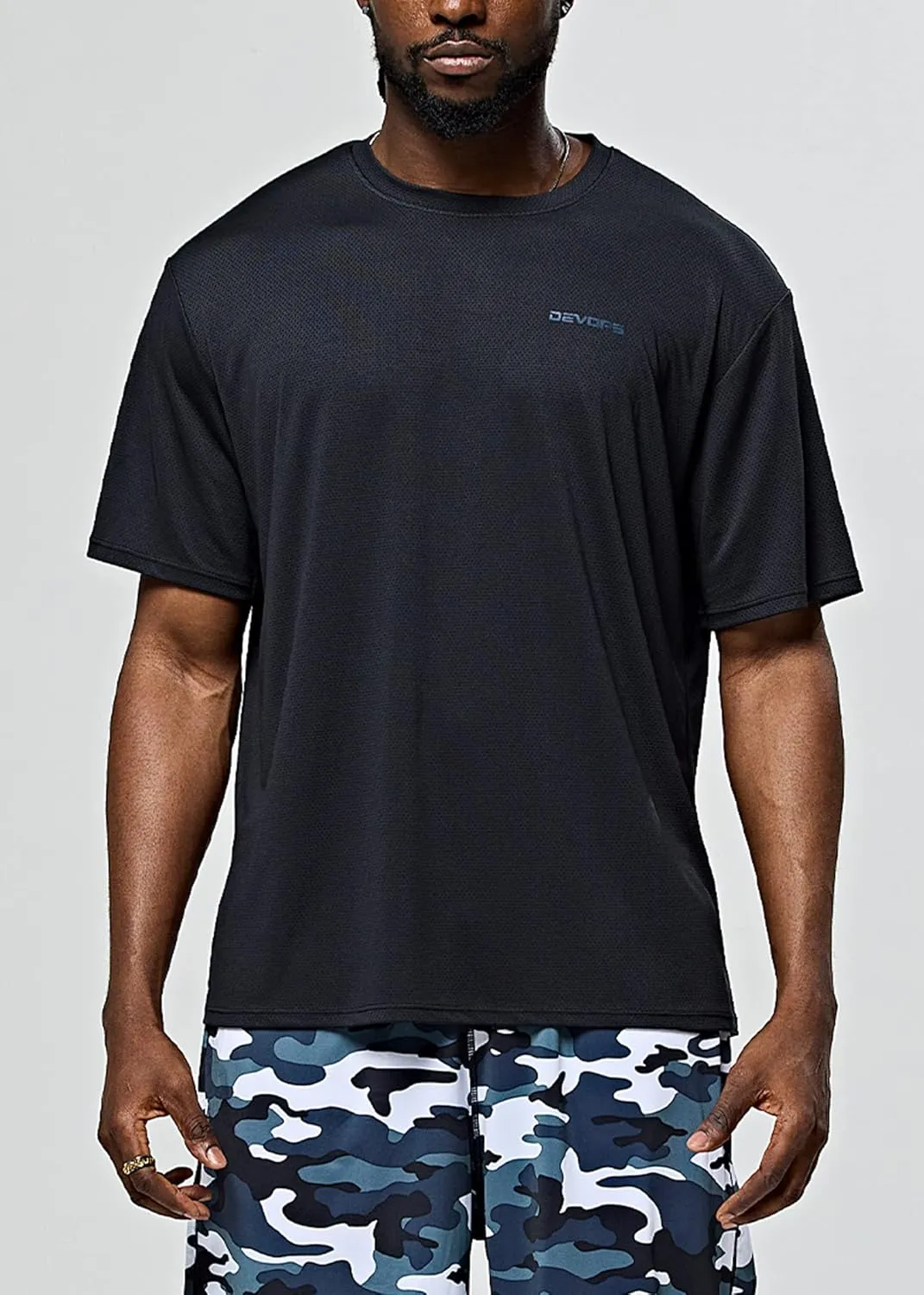 DEVOPS Mens Short Sleeve Dry Fit Mesh Athletic Round T-Shirts (3PACK)