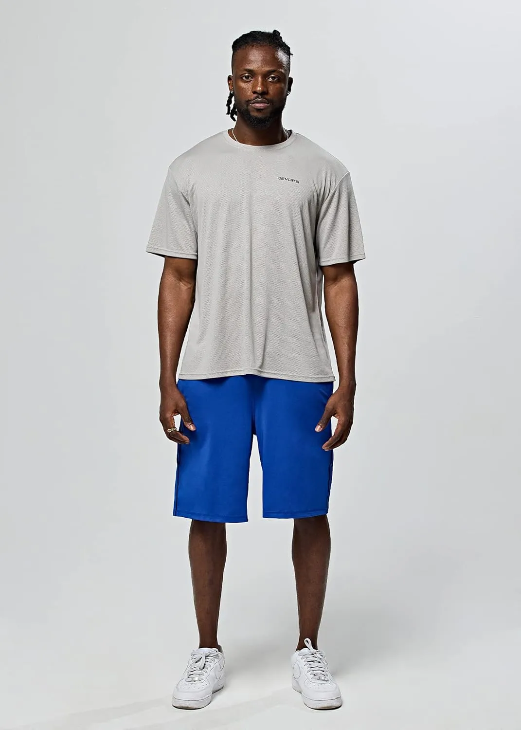 DEVOPS Mens Short Sleeve Dry Fit Mesh Athletic Round T-Shirts (3PACK)