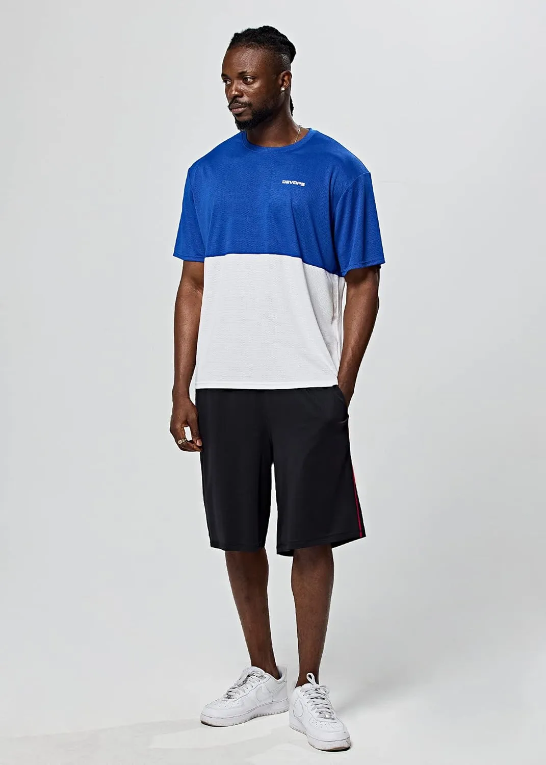 DEVOPS Mens Short Sleeve Dry Fit Mesh Athletic Round T-Shirts (3PACK)