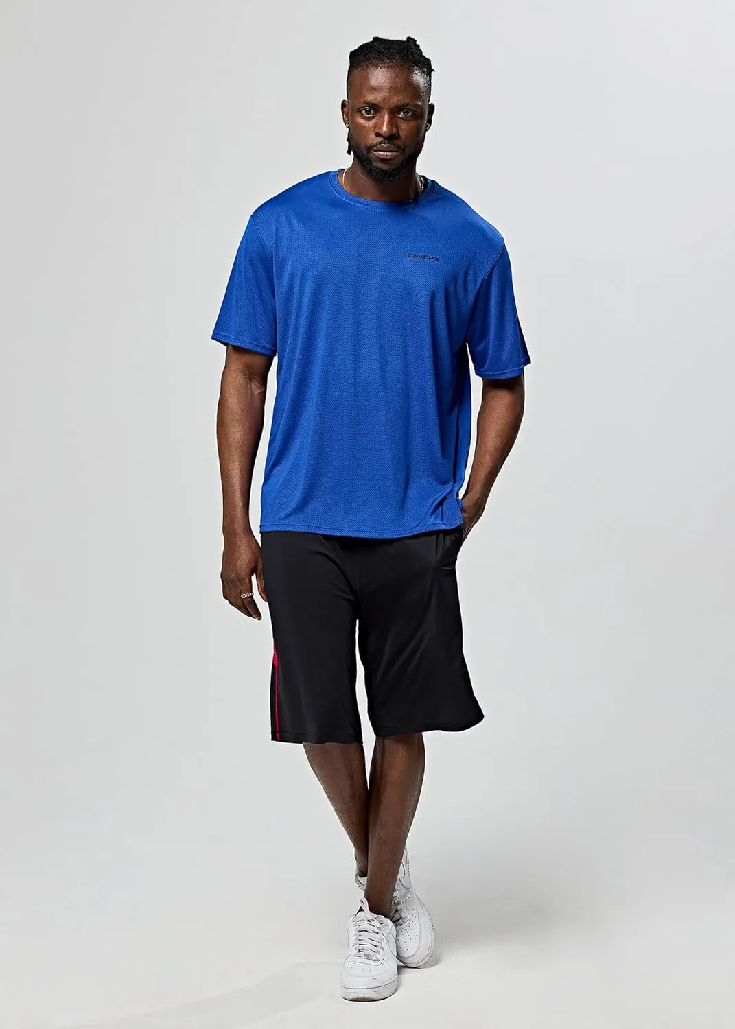 DEVOPS Mens Short Sleeve Dry Fit Mesh Athletic Round T-Shirts (3PACK)