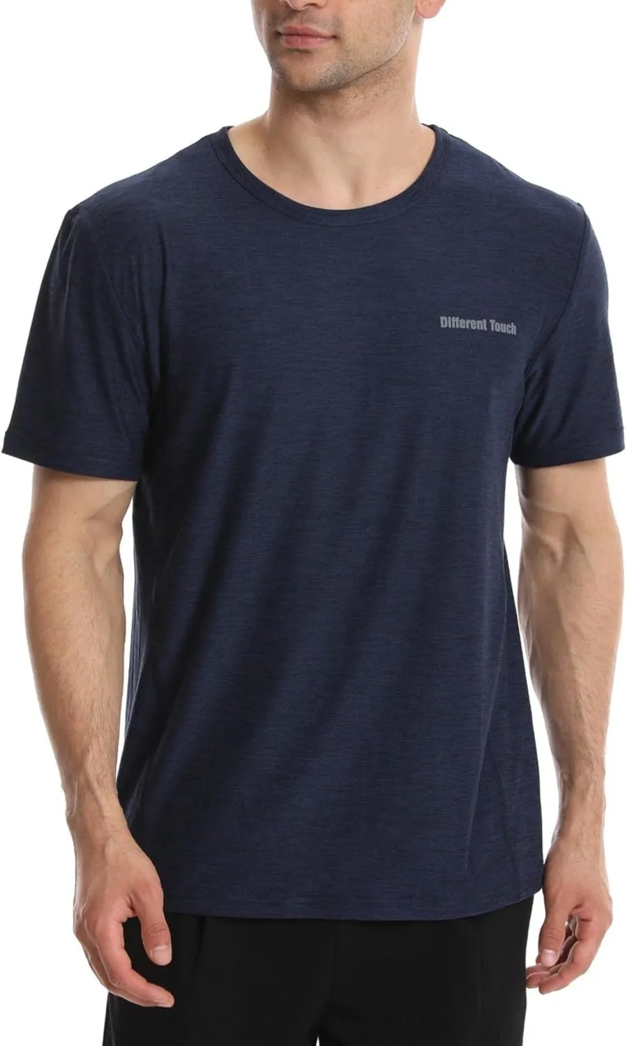 Different Touch Mens Active Workout Quick Dry Crew Neck Short Sleeve T-Shirts