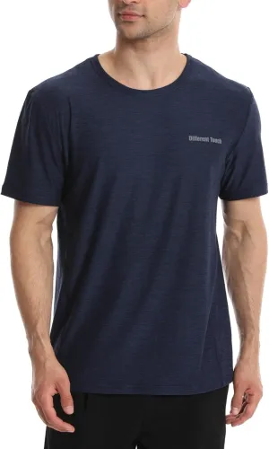 Different Touch Mens Active Workout Quick Dry Crew Neck Short Sleeve T-Shirts
