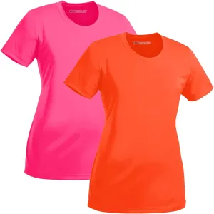 DRI-Equip Women's Neon Color High Visibility Athletic T-Shirts in Sizes S-4XL