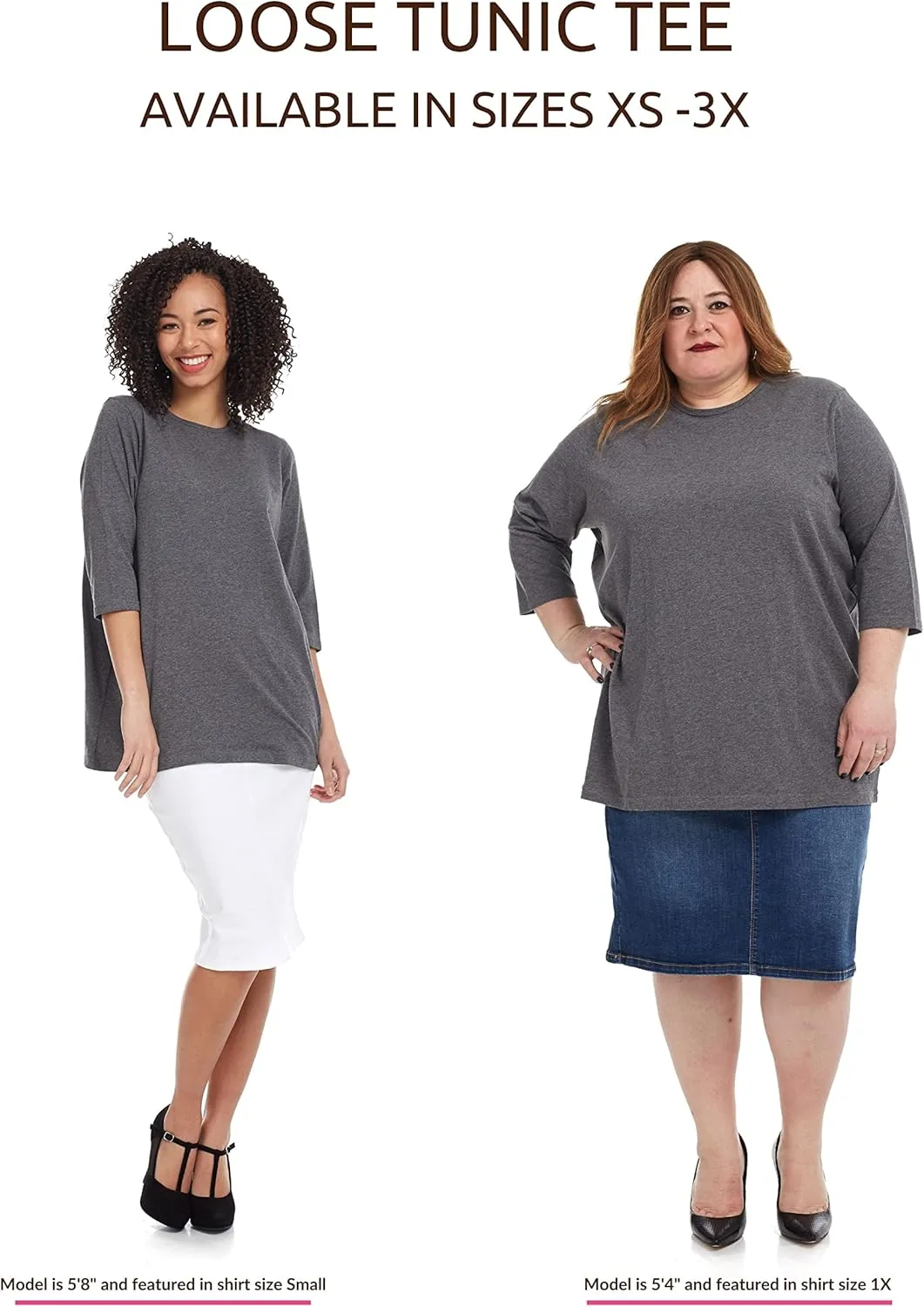 ESTEEZ 3/4 Sleeve Comfy Oversized Loose Fit Cotton T-Shirts for Women