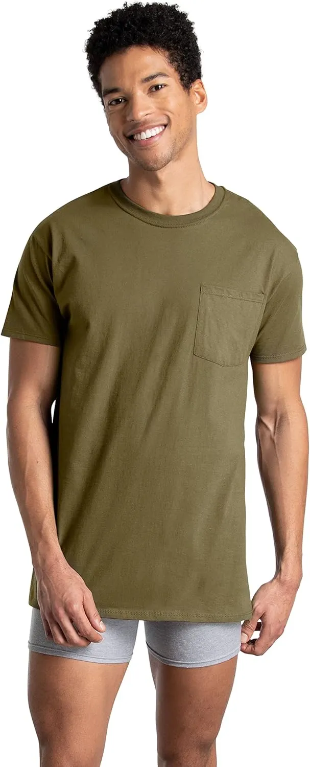 Fruit of the Loom Men's Undershirts, Moisture Wicking & Tag Free, Short Sleeve Crew T-Shirts