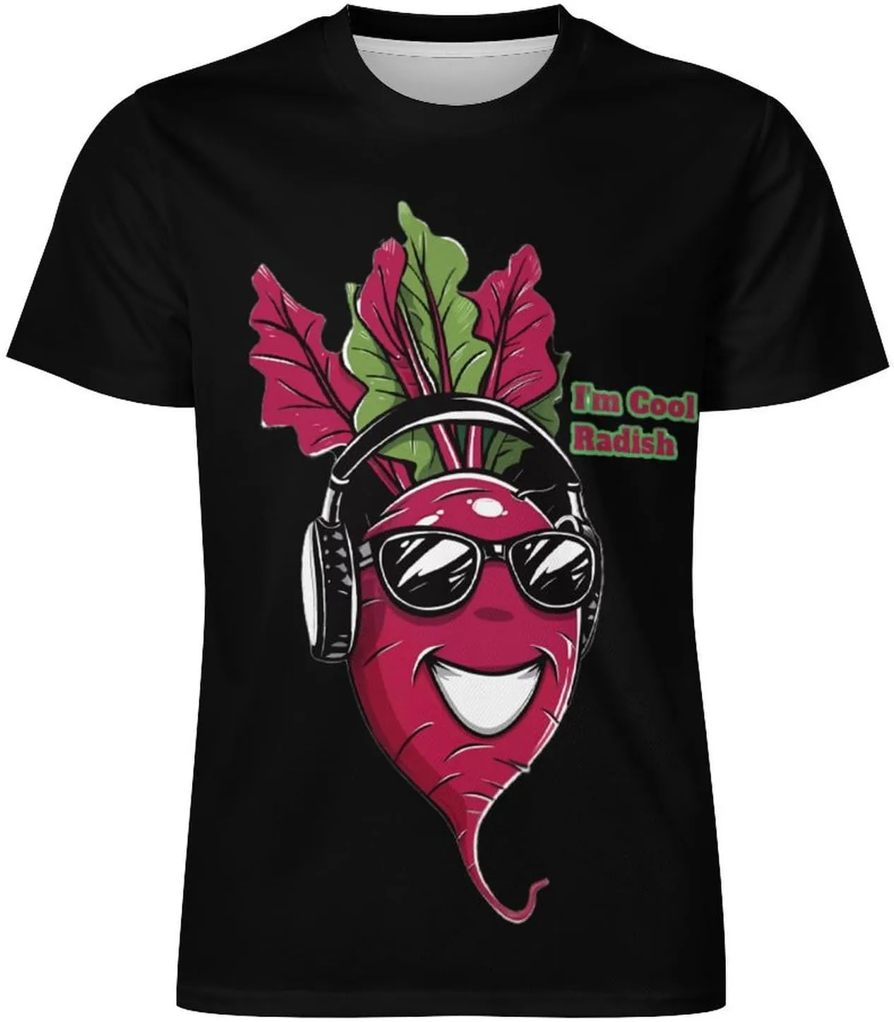 Funny Cool Radish Men's Short Sleeve Tee Casual Crew Neck T-Shirts Summer Workout Tops Graphic