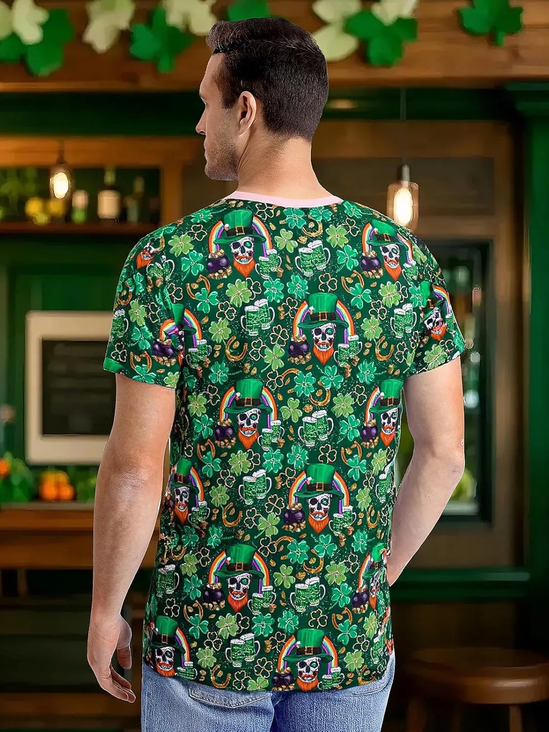 Funny World Muscle Fit T Shirts for Men 3D Novelty Fake Abs Printed T-Shirt