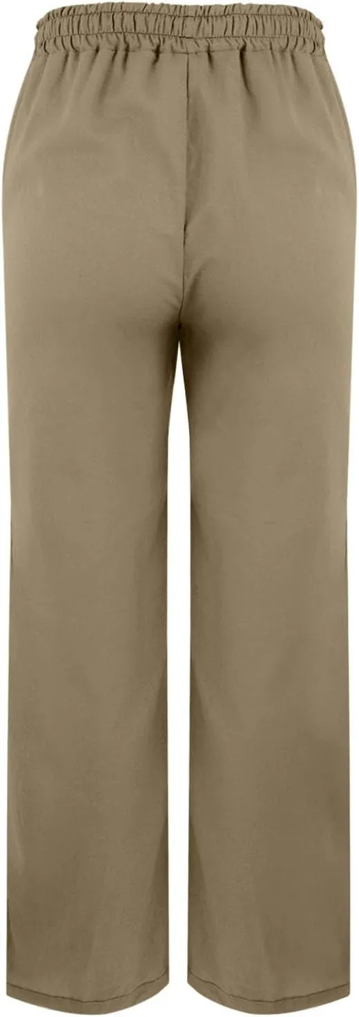 GIERIDUC Women Linen Pants Drawstring High Waist Wide Leg Casual Pants Lightweight Lounge Beach Summer Pants with Pockets