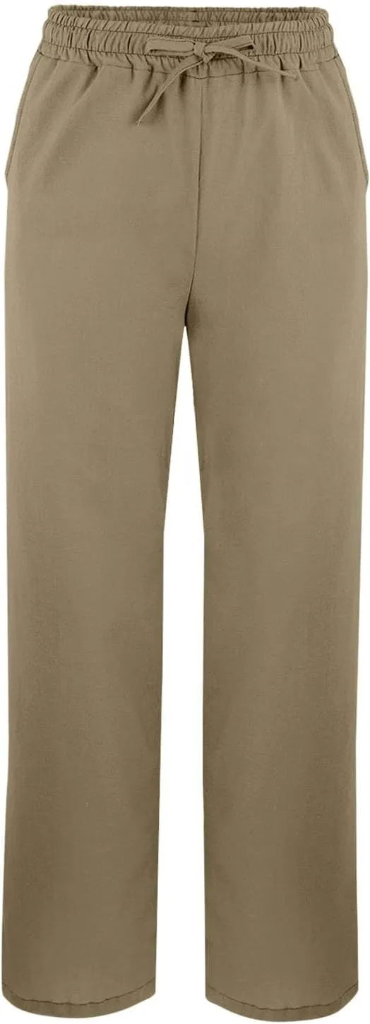 GIERIDUC Women Linen Pants Drawstring High Waist Wide Leg Casual Pants Lightweight Lounge Beach Summer Pants with Pockets