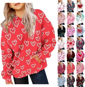 Girls Oversized Hoodie Shirts Dressy Casual Long Sleeve Gradient Color Hooded Pullover Tops Loose Kids Preppy Clothes