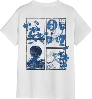 GORGLITTER Men's Graphic Japanese Print Short Sleeve Tee Tops Casual Round Neck T Shirts