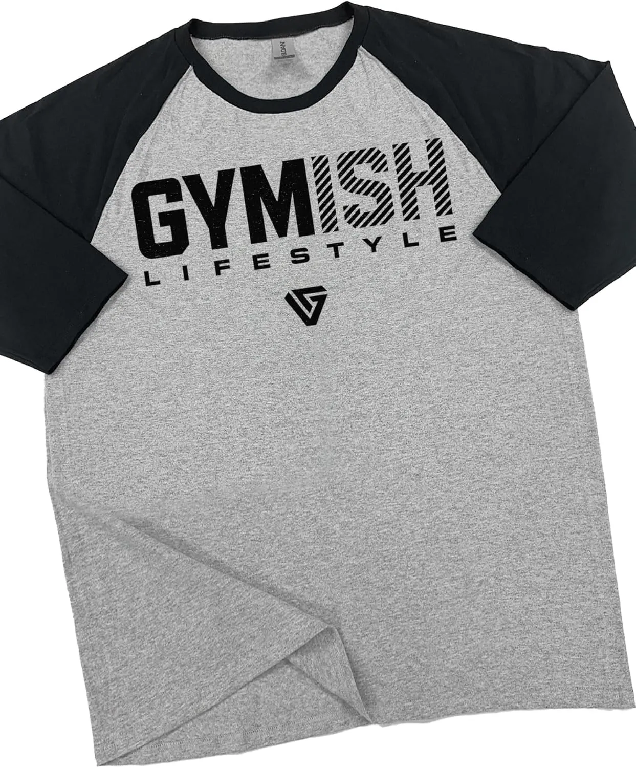 Gymish Lifestyle Athletic Raglan T-Shirts for Mens Workout, Bodybuilding 3/4 Sleeve Shirt
