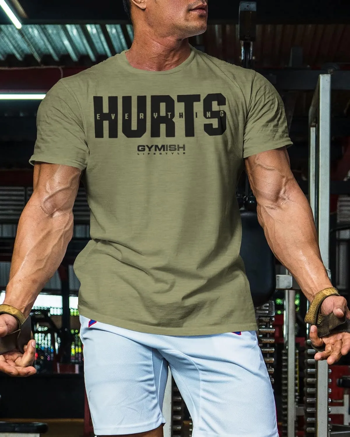 Gymish Lifestyle Gym Workout Shirts for Men Motivational Weight Lifting T-Shirt