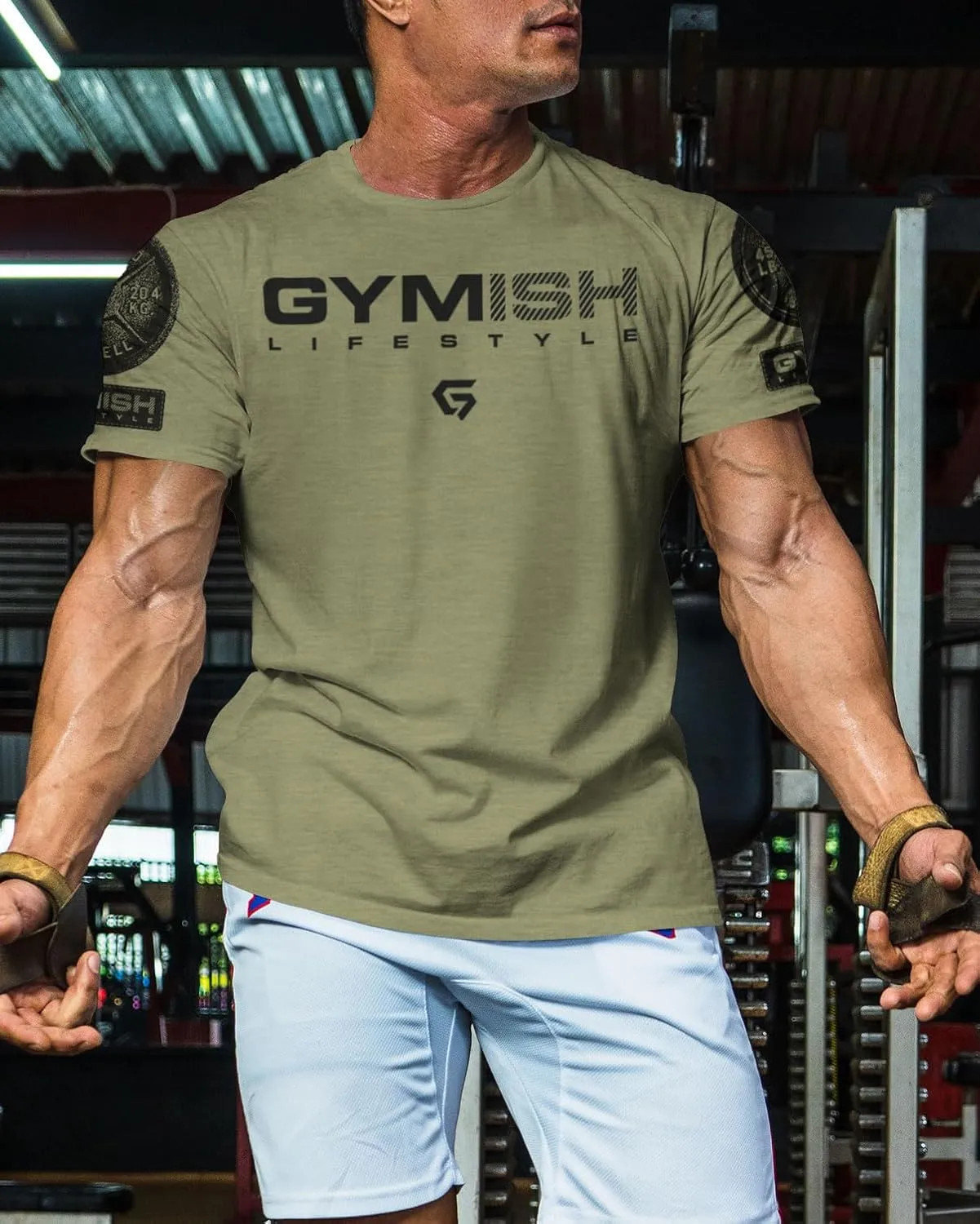Gymish Lifestyle Gym Workout Shirts for Men Motivational Weight Lifting T-Shirt