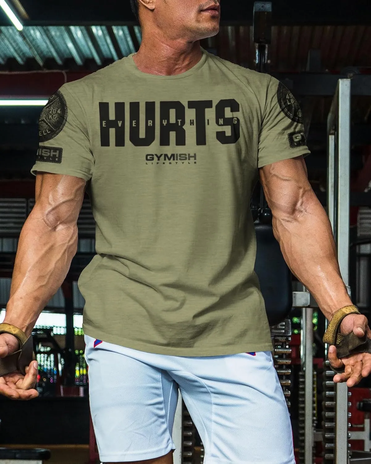 Gymish Lifestyle Gym Workout Shirts for Men Motivational Weight Lifting T-Shirt
